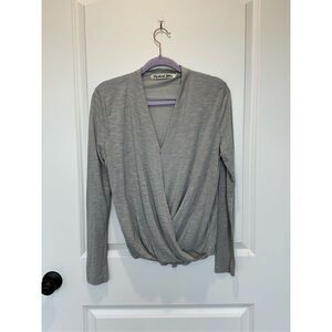 Michael Stars Faux Wrap Gray Top One Size
